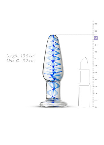 Скляна анальна пробка з внутрішньої спіраллю Glass Buttplug No. 23 Gildo (252639368)