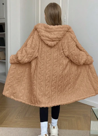 Темно-бежевая зимняя куртка SHEIN