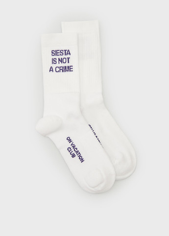 Белые носки On Vacation надписи (332382370)