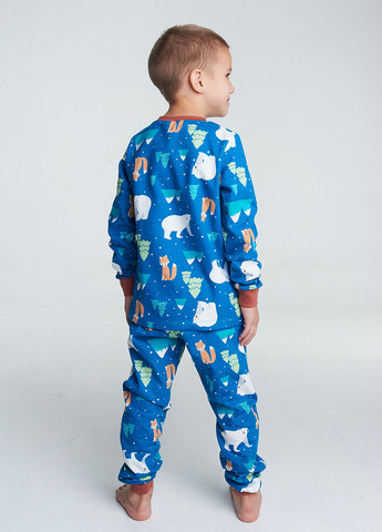 Синяя всесезон пижама (лонгслив, брюки) лонгслив + брюки Vidoli