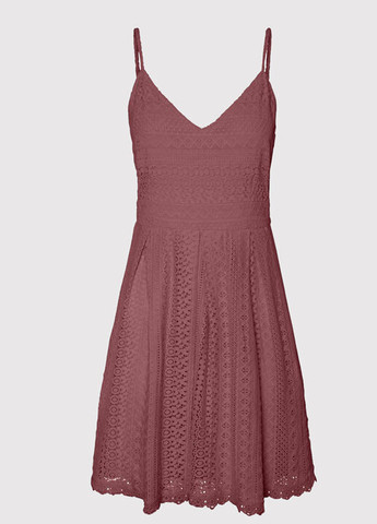 Темно-розовое кэжуал платье Vero Moda однотонное