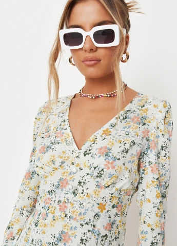 Комбінована кежуал сукня в стилі армпір Missguided з квітковим принтом