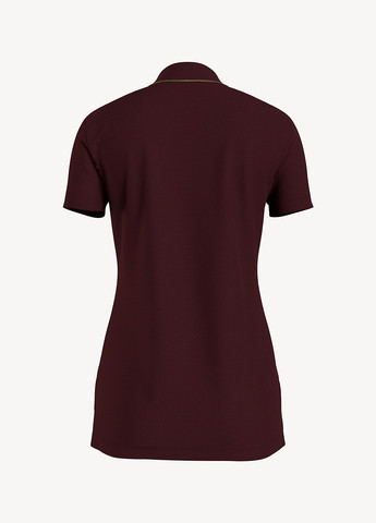 Бордовая женская футболка-поло Tommy Hilfiger однотонная