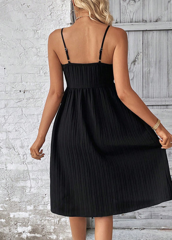 Черное кэжуал платье SHEIN однотонное