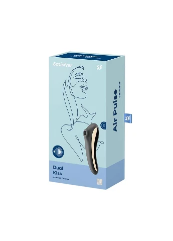 Вакуумний стимулятор з вібрацією Dual Kiss Black Satisfyer (254785169)