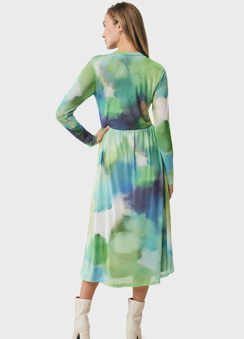 Зеленое кэжуал платье а-силуэт Mexx с абстрактным узором