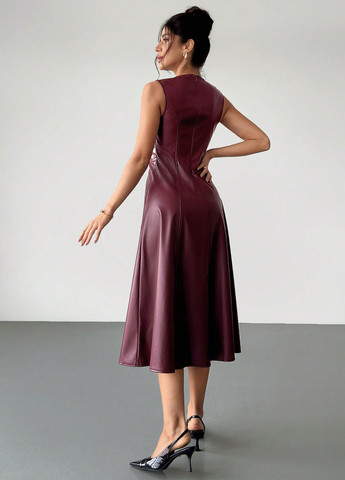 Темно-бордова кежуал сукня а-силует SHEIN однотонна