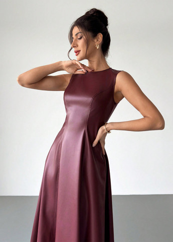 Темно-бордова кежуал сукня а-силует SHEIN однотонна