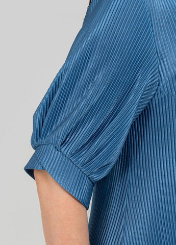 Светло-синее кэжуал платье клеш, плиссированное A'll Posa однотонное