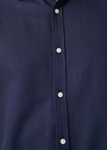 Синяя кэжуал рубашка однотонная KOTON