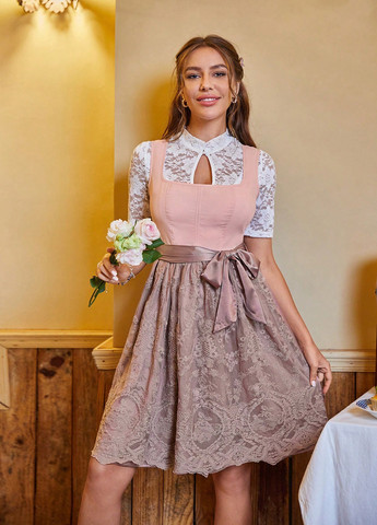 Комбінована кежуал, святковий, коктейльна сукня кльош SHEIN однотонна