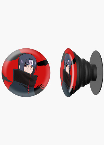 Попсокет (Popsockets) тримач для смартфону Ітачі Учіха (Itachi Uchiha) (8754-2821) Чорний MobiPrint (221548587)