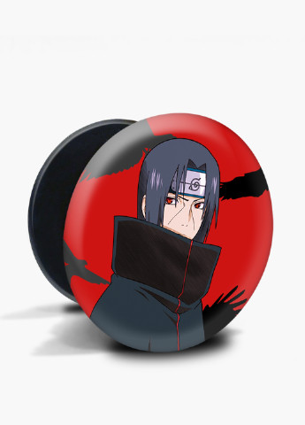 Попсокет (Popsockets) тримач для смартфону Ітачі Учіха (Itachi Uchiha) (8754-2821) Чорний MobiPrint (221548587)