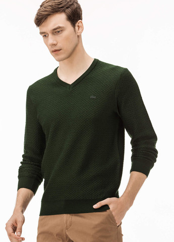 Оливковый (хаки) демисезонный пуловер пуловер Lacoste