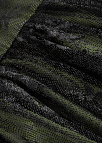 Оливковое (хаки) праздничный платье с открытыми плечами, клеш Romwe однотонное