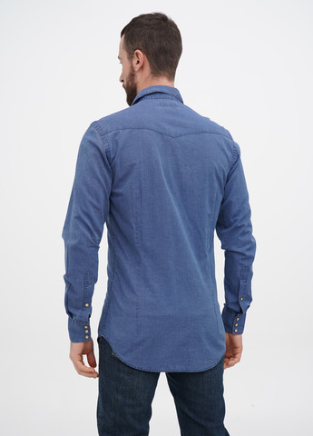 Синяя джинсовая рубашка однотонная Ralph Lauren