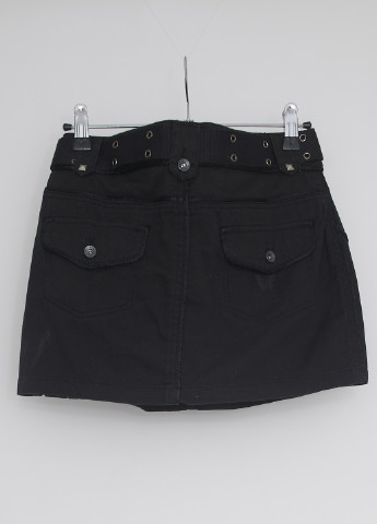 Черная джинсовая однотонная юбка Pepe Jeans мини