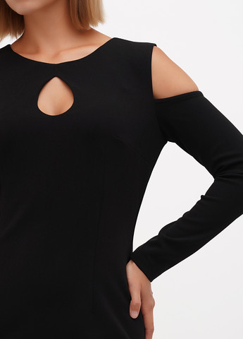 Черное кэжуал платье силуэтная Sassofono однотонное