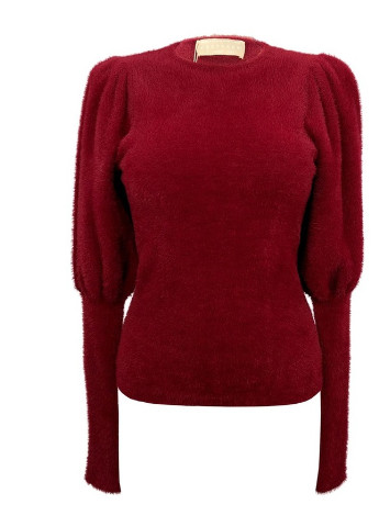 Бордовый демисезонный пушистый свитер джемпер Keepsake