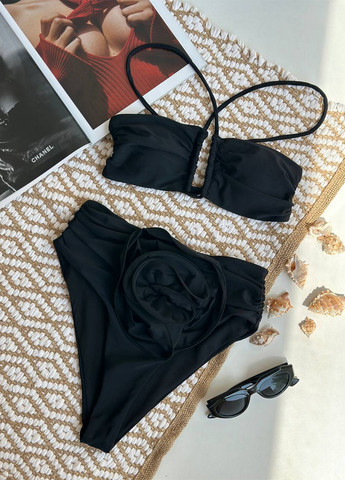 Чорний літній роздільний купальник (ліф, трусики) роздільний NOVA VEGA