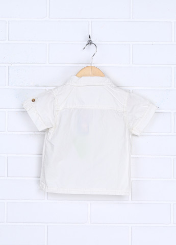 Белая кэжуал рубашка с рисунком N-Joy с коротким рукавом