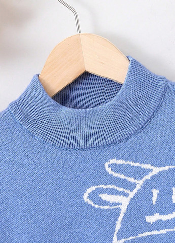 Голубой зимний свитер SHEIN