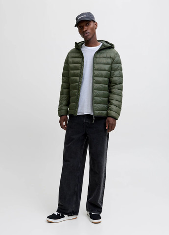 Оливковая (хаки) демисезонная куртка Jack & Jones