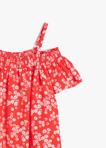 Красная цветочной расцветки блузка KOTON летняя