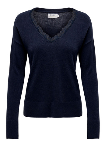 Темно-синий демисезонный пуловер пуловер Only