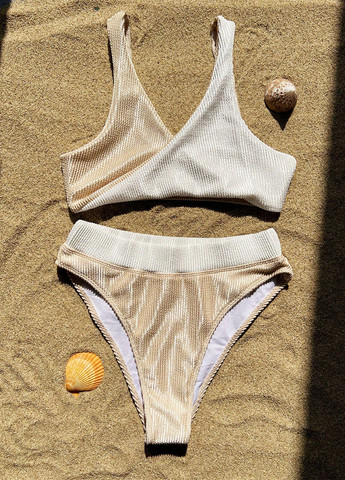 Комбинированный летний купальник (бюстгалтер, трусики) раздельный SHEIN