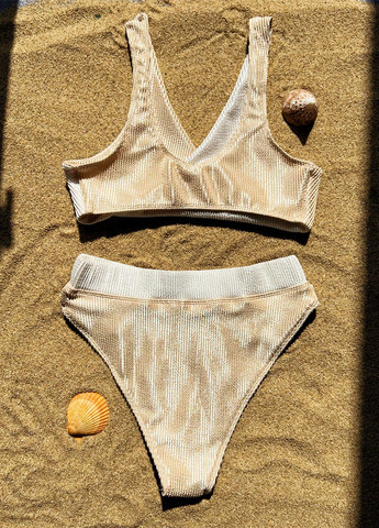 Комбинированный летний купальник (бюстгалтер, трусики) раздельный SHEIN