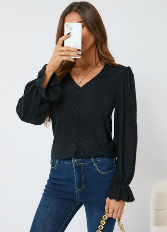 Чёрная блуза SHEIN