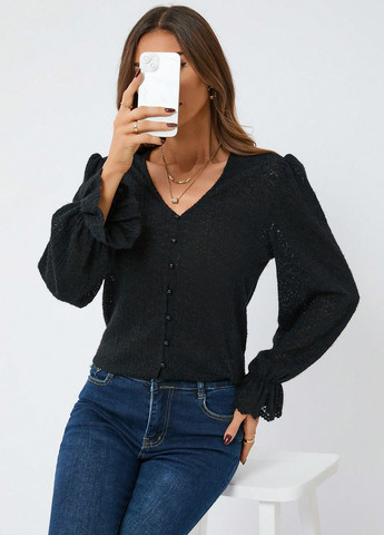 Чёрная блуза SHEIN