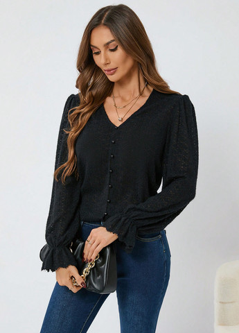 Чёрная блуза SHEIN