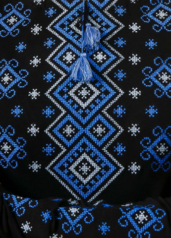 Жіноча вишита футболка з довгим рукавом Карпатський орнамент блакитна вишивка Melanika (250206142)