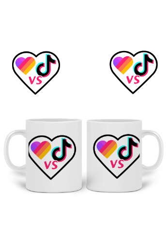 Кружка Лайк і ТікТок (TikTok and Likee) 330 мл горнятко керамічне (20259-1560) MobiPrint (219776119)