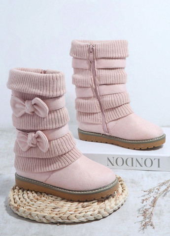 Светло-розовые осенние ботинки SHEIN