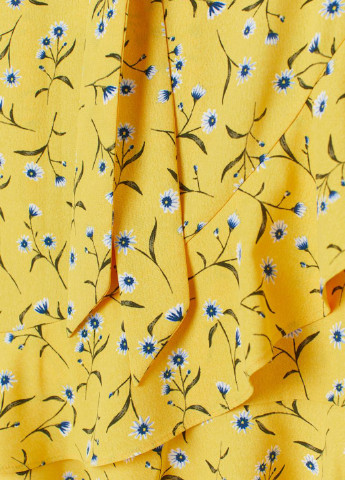 Желтая кэжуал цветочной расцветки юбка H&M