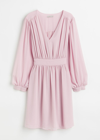 Світло-рожева кежуал сукня кльош H&M однотонна