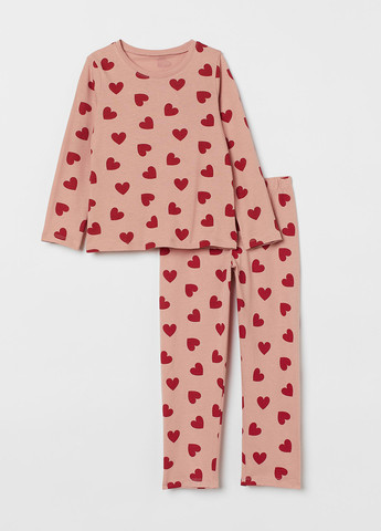 Розовая всесезон пижама (лонгслив, брюки) лонгслив + брюки H&M