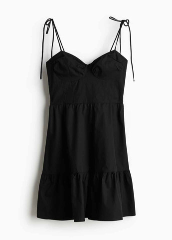 Черное кэжуал платье клеш H&M однотонное