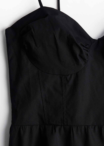 Черное кэжуал платье клеш H&M однотонное