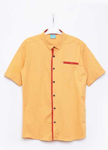 Оранжевая классическая рубашка в горошек Let's Shop