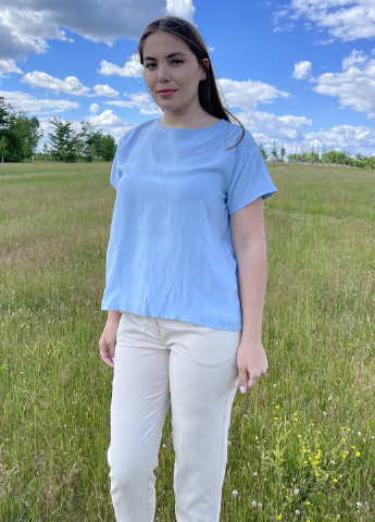 Голубая летняя футболка Vovk