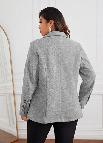 Сіре Кежуал, Діловий півпальто двобортне SHEIN меланж