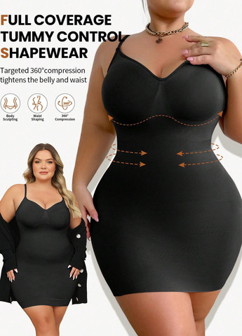 Чорна домашній сукня силуетна SHEIN однотонна