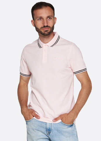 Светло-розовая мужская футболка поло Lotto однотонная