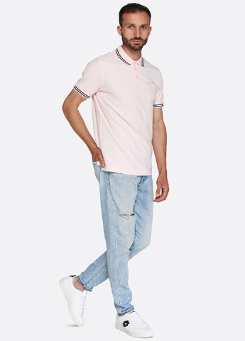 Светло-розовая футболка-поло для мужчин Lotto однотонная