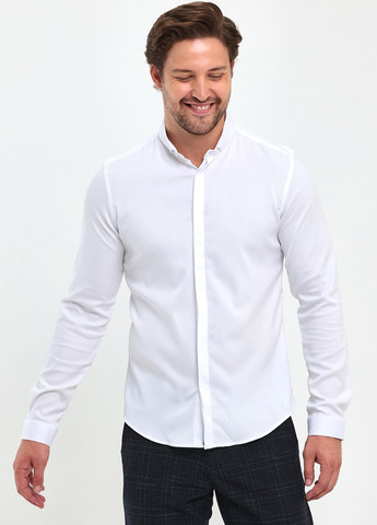 Белая классическая рубашка однотонная Trend Collection