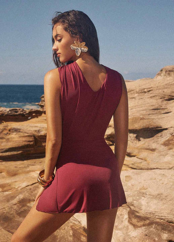 Рожево-коричнева пляжна сукня SHEIN однотонна